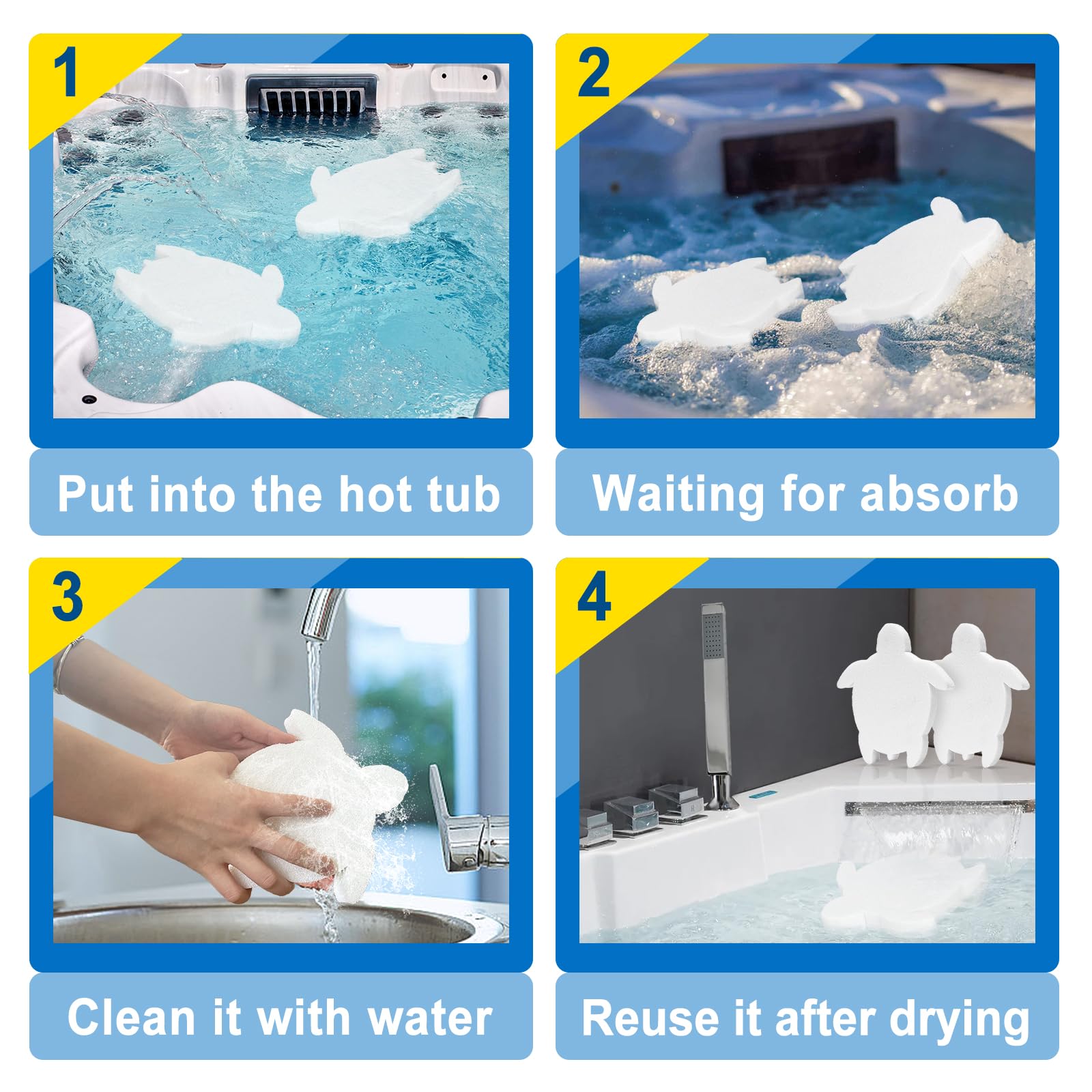 HOICATED two-pack hot tub cleaner supports simple waterline cleaning
