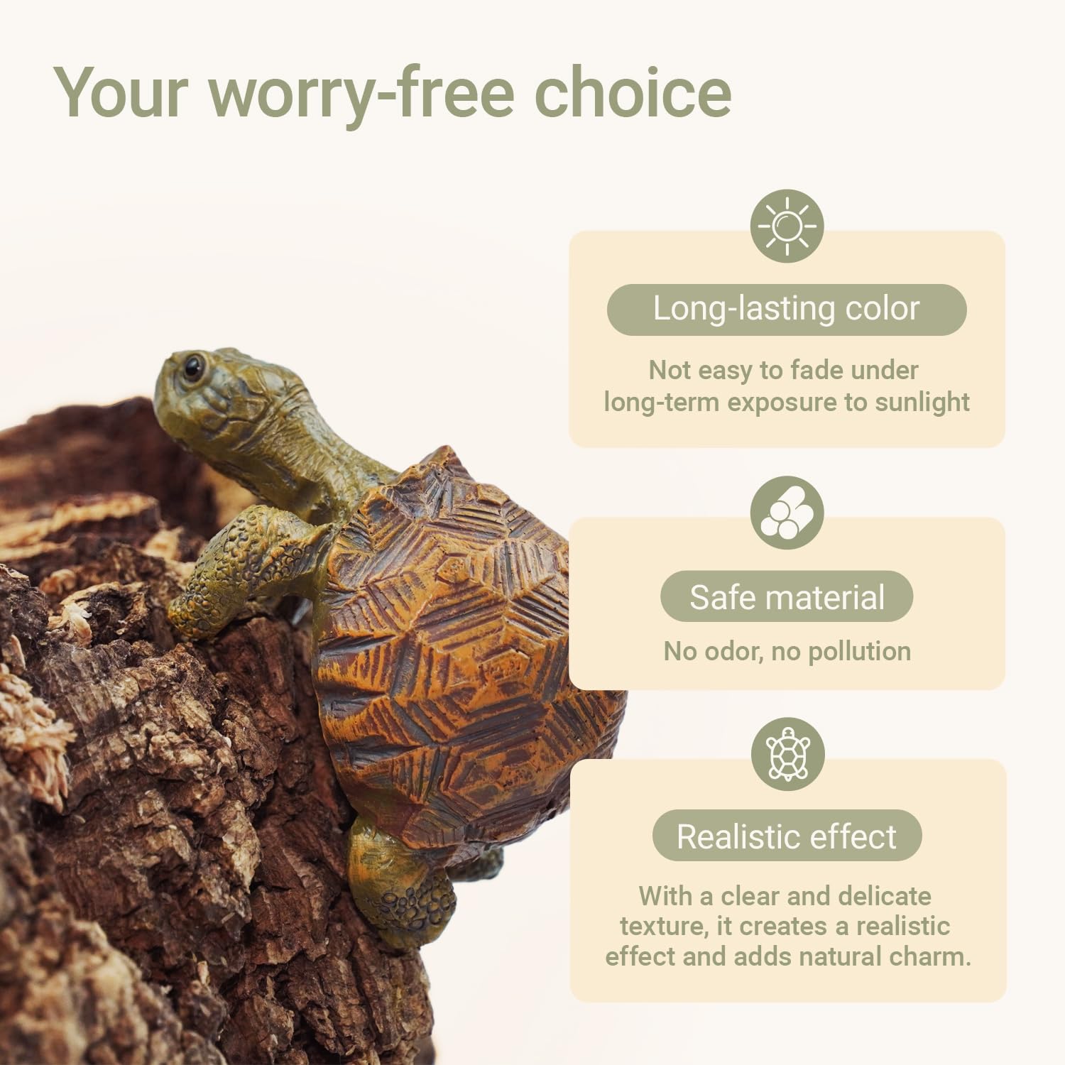 HoiiYoza resin turtle decor with a stable base for garden planters.