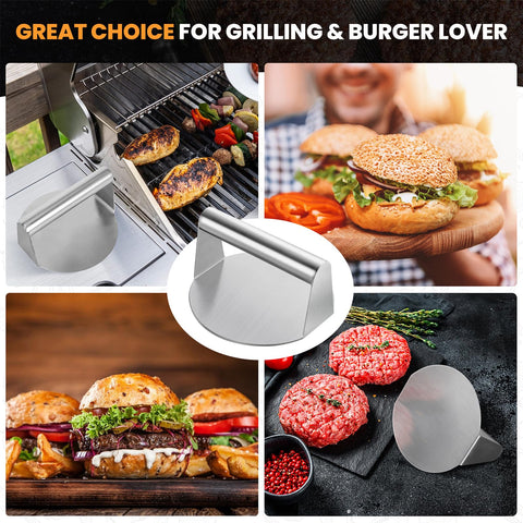 hoimetis burger press cooks bacon and sausages on a grill or pan