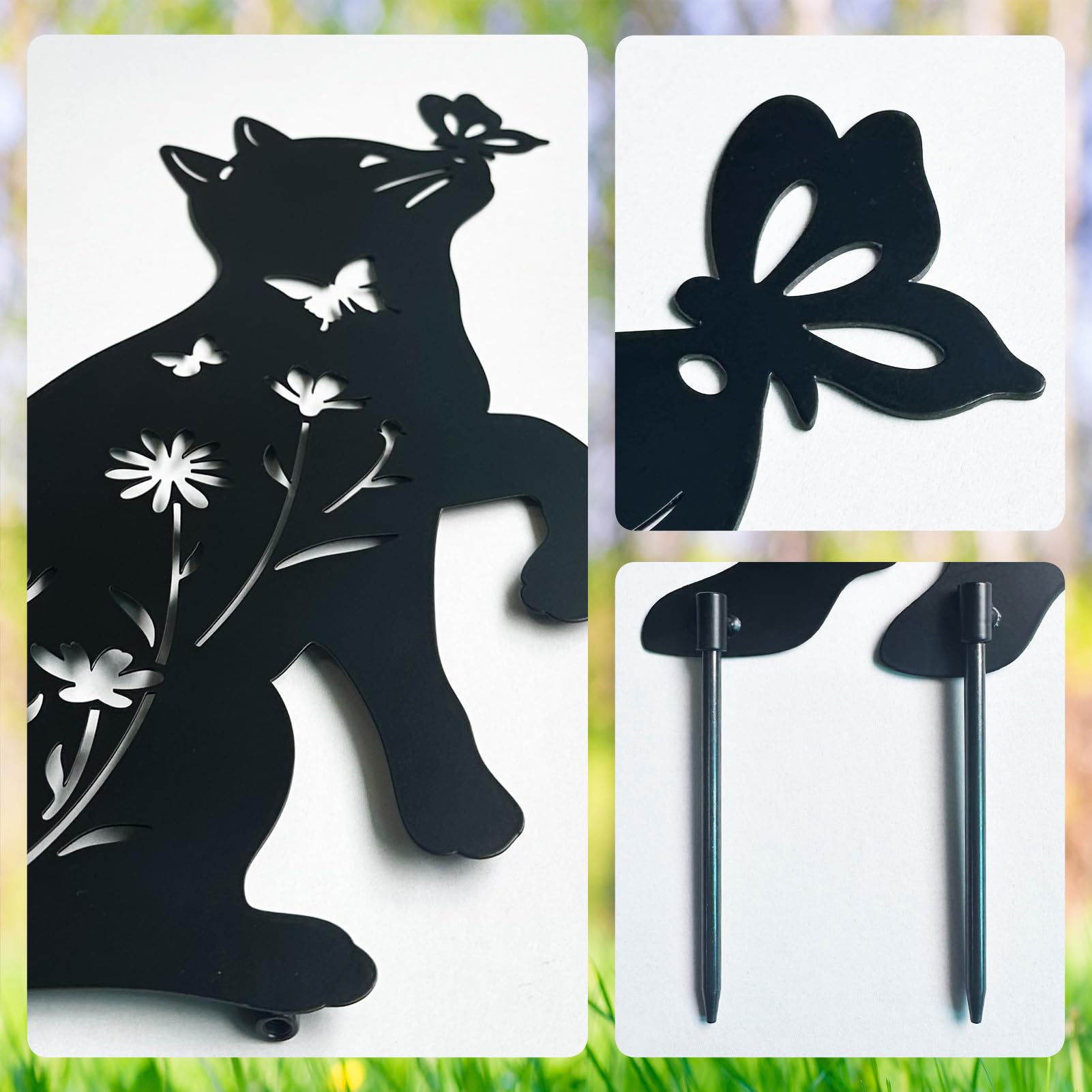 Hokfirm silhouette stake outdoor garden assembly demonstrates simple setup.