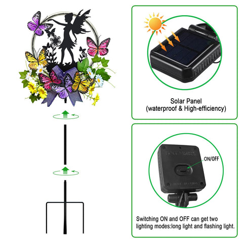 Hokfirm garden stake with dreamy fairy lights enhances flower beds and borders.