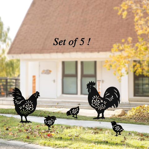 Hokfirm hen statue adds charm to flower beds and borders.