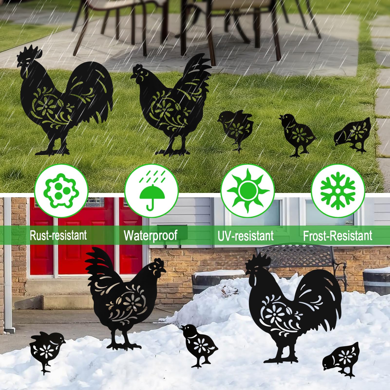 Hokfirm chicks figures brighten yards and patios for playful ambiance.