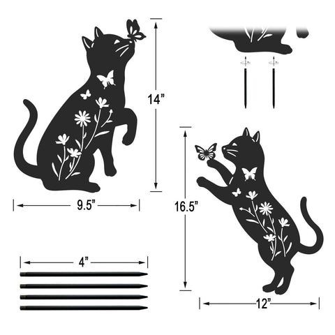 Hokfirm weatherproof cat garden stake for year-round outdoor decoration.