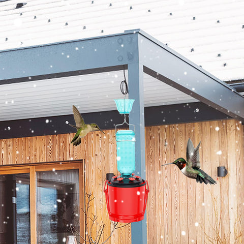 HOKITANS bottom attachment with elastic cords secure the heater to the feeder base
