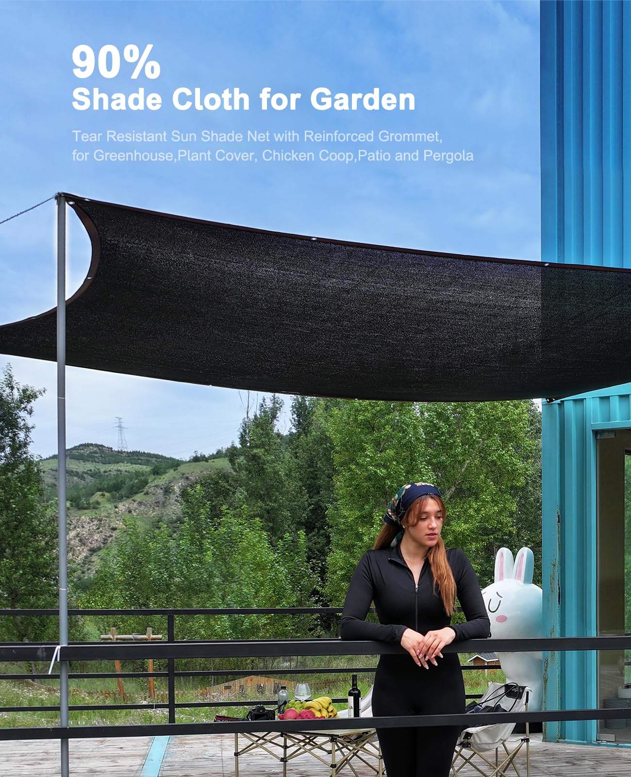 HOLAA tear-resistant shade tarp with reinforced edges anchors securely