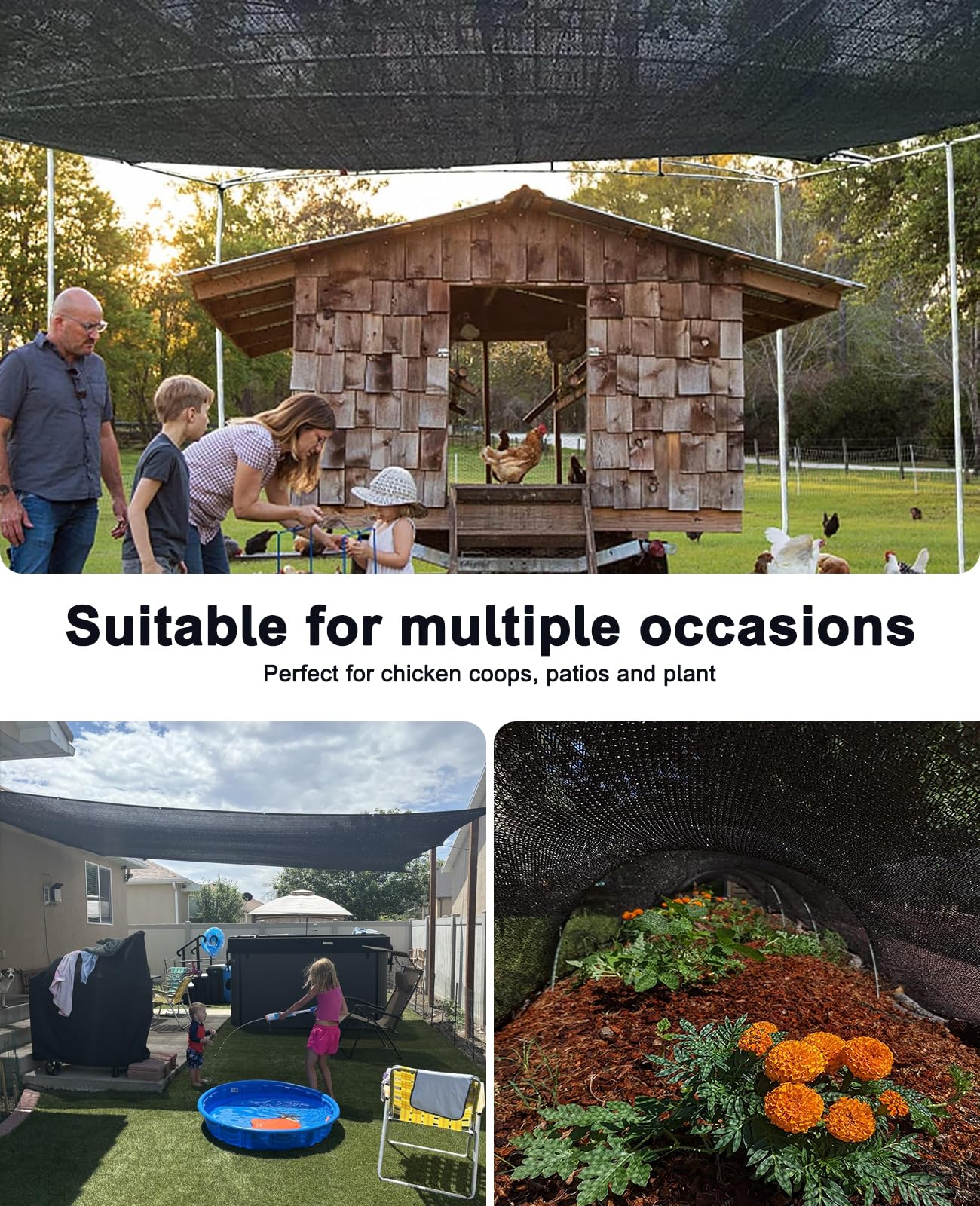HOLAA UV-protection shade cloth reduces intense rays while diffusing light for plants.
