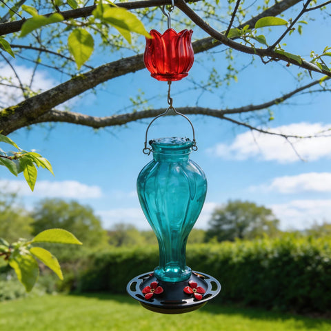 HOLAHOMA 3 oz capacity reduces refills during busy hummingbird watching