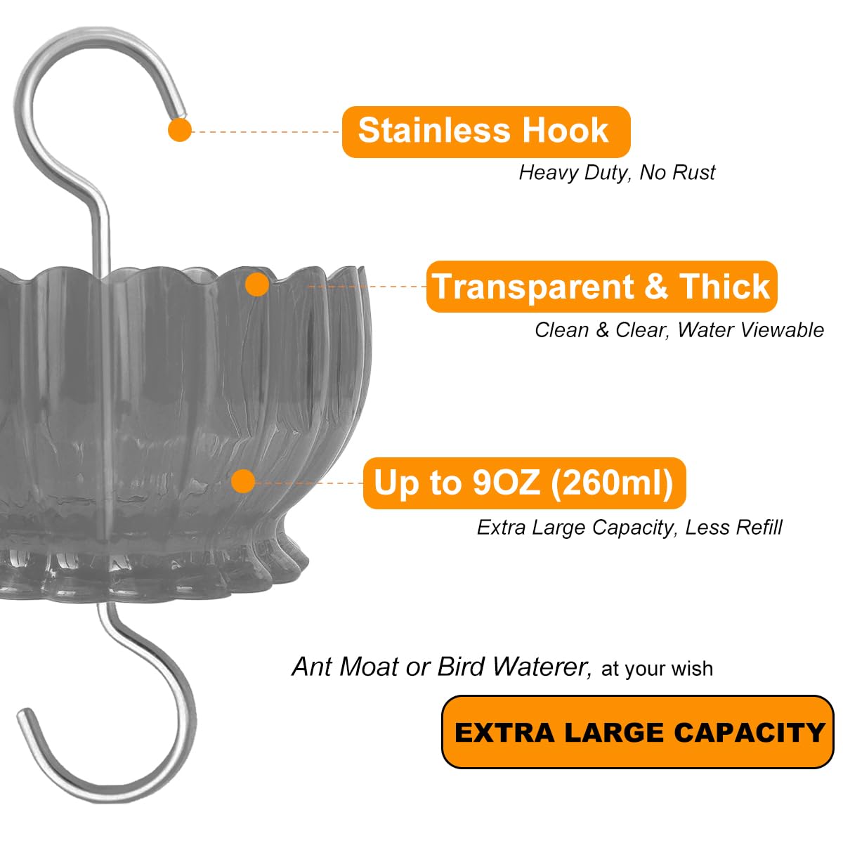 HOLAHOMA Transparent water view helps monitor levels at a glance.