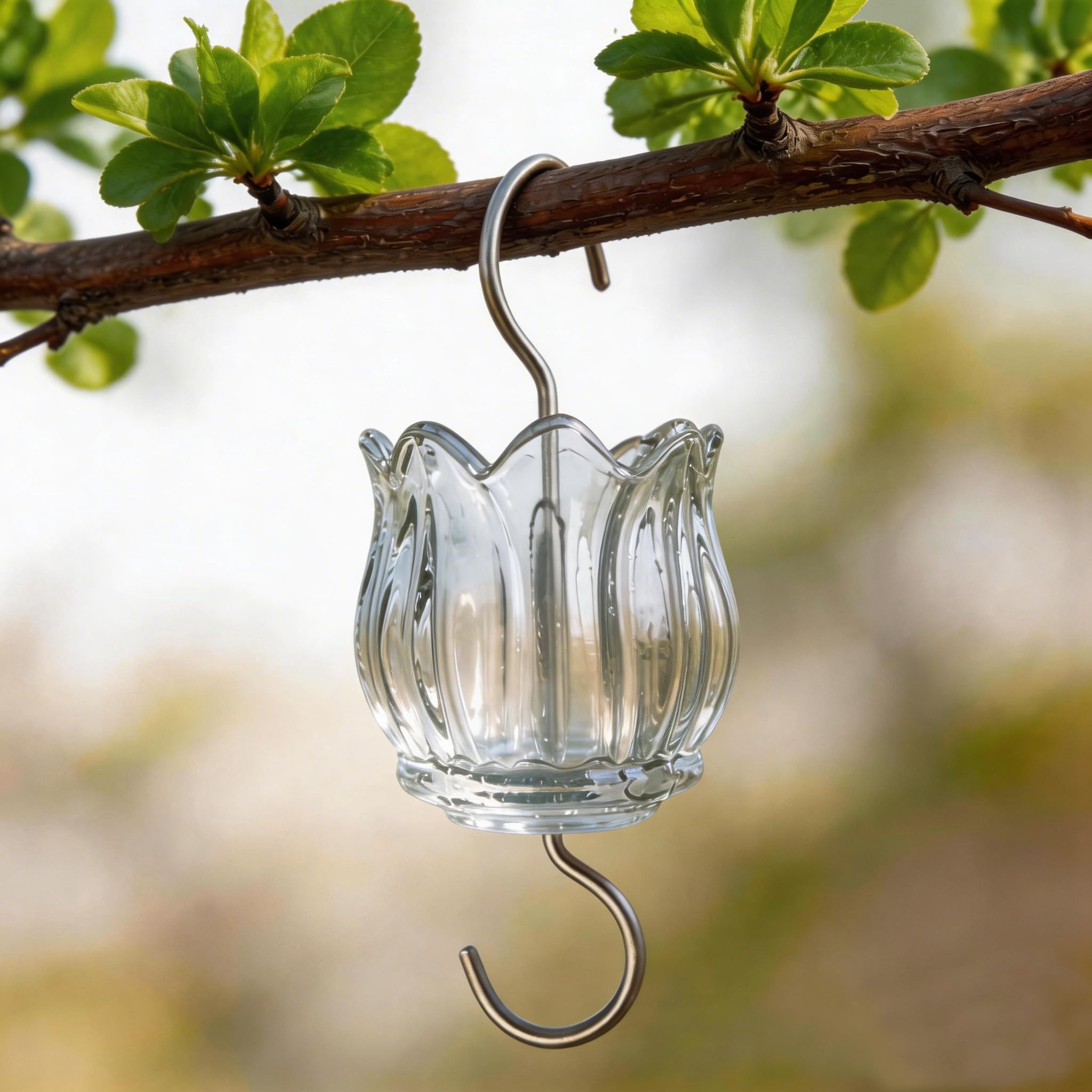 HOLAHOMA anti-ants hummingbird feeder guard prevents ants from reaching nectar.