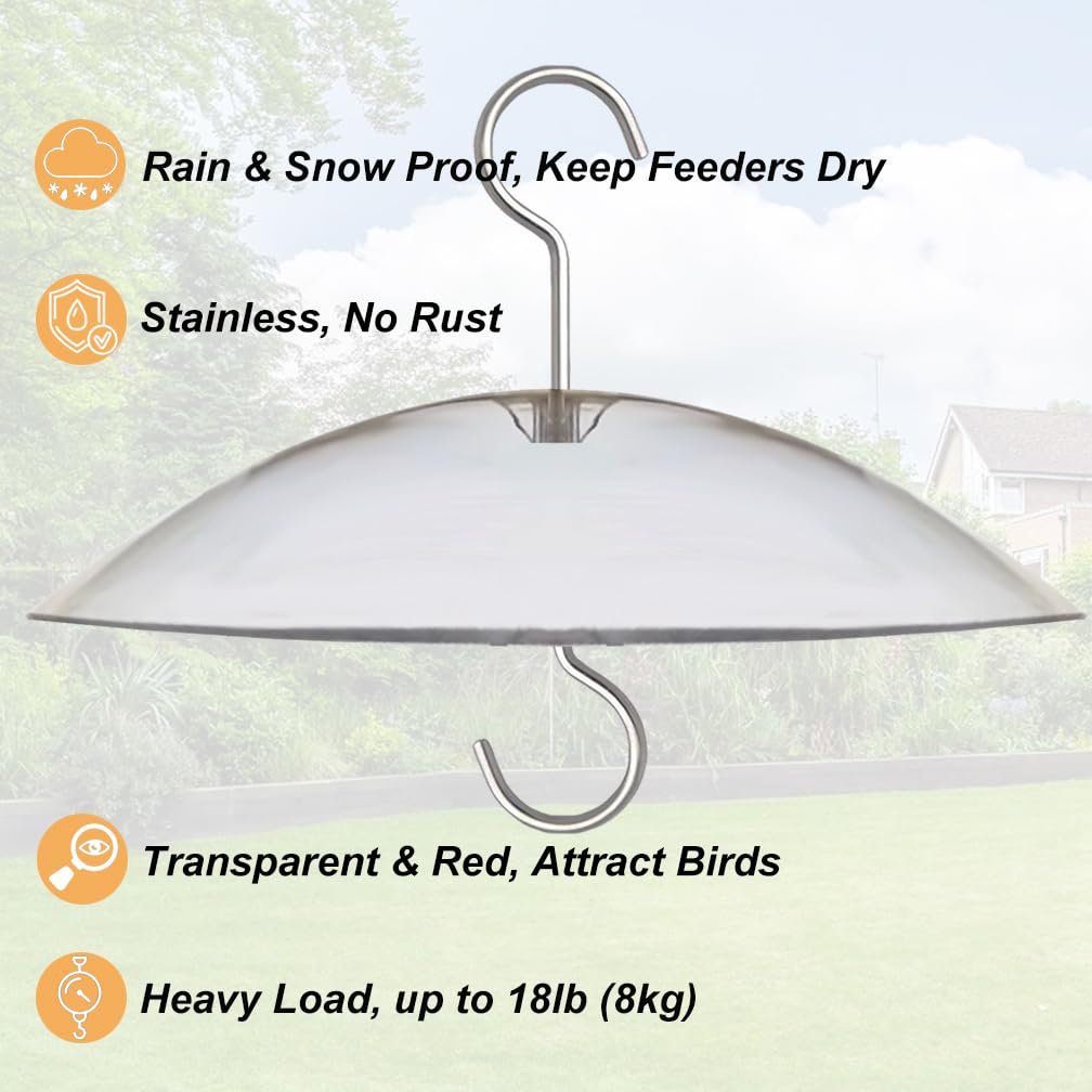 HOLAHOMA clear dome with stainless hooks for quick, rust-free mounting.