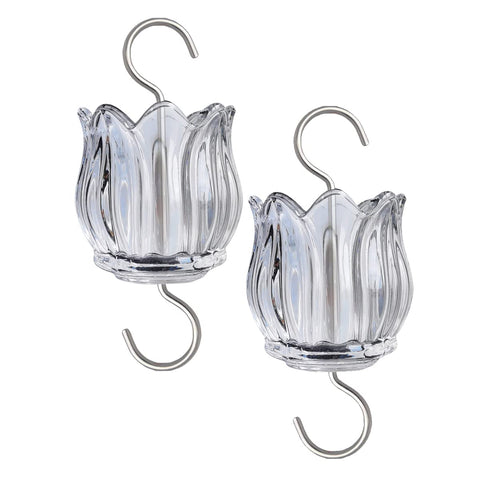 HOLAHOMA glass ant moat for hummingbird feeder, 3 oz capacity, protects nectar from ants and preserves sweetness.