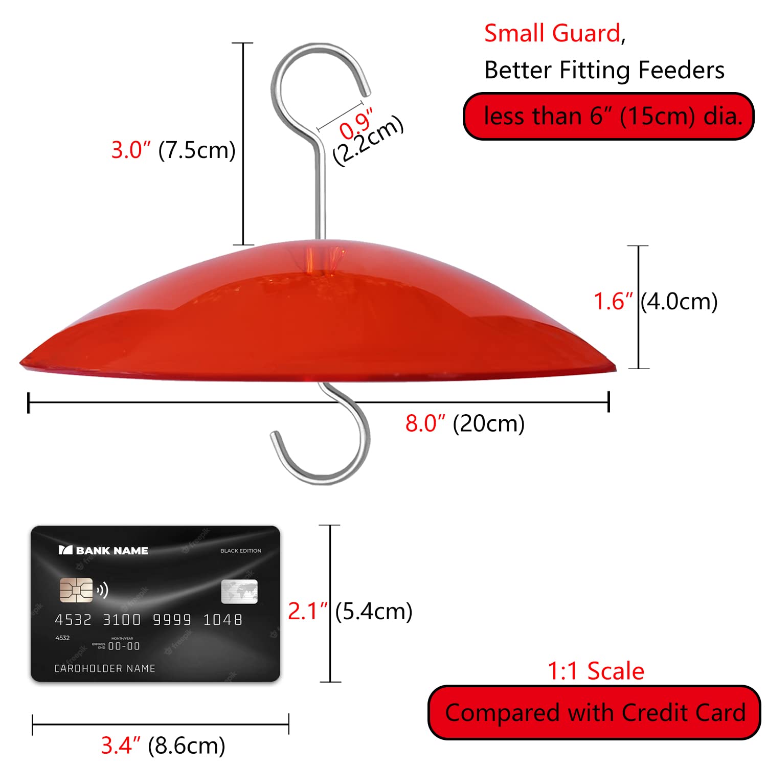 HOLAHOMA red dome protector keeps feeders dry and ready for visiting birds
