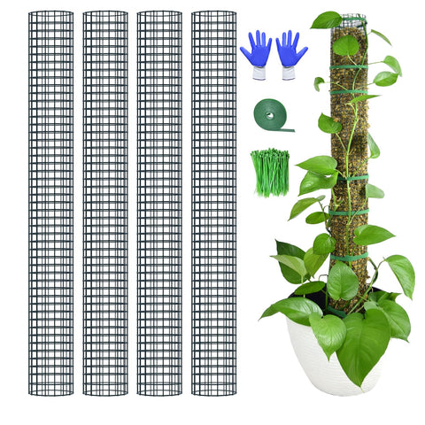 HOLANHING 4-pack 40-inch metal moss poles provide sturdy climbing support.