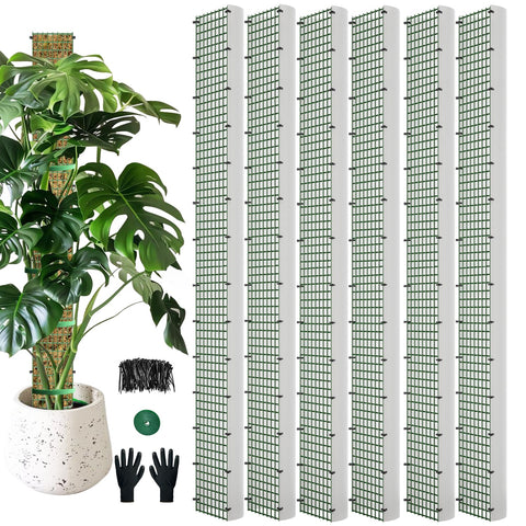 HOLANHING 60-inch D-shape moss pole with mesh for climbing plants