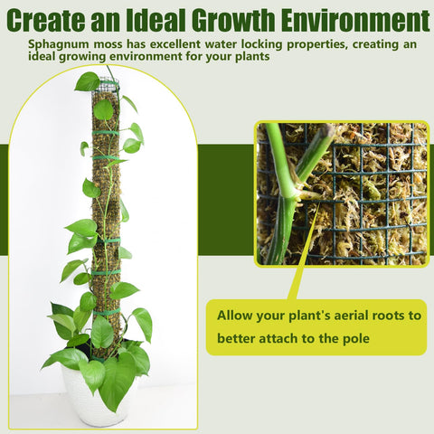 HOLANHING moss pole includes zip ties for quick, secure installation.