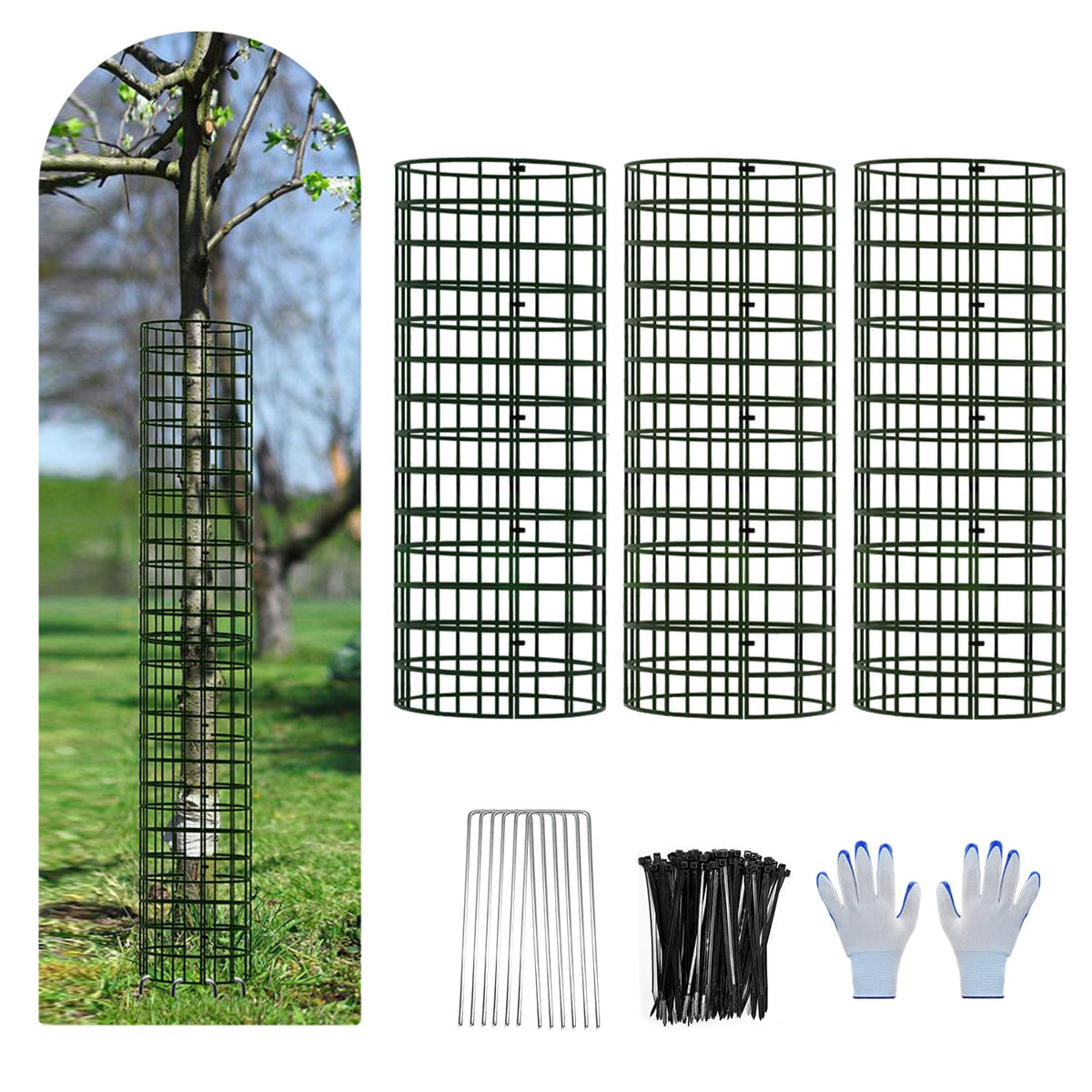 HOLANHING tree trunk protector guard installed on a sapling, protects from deer and rodents