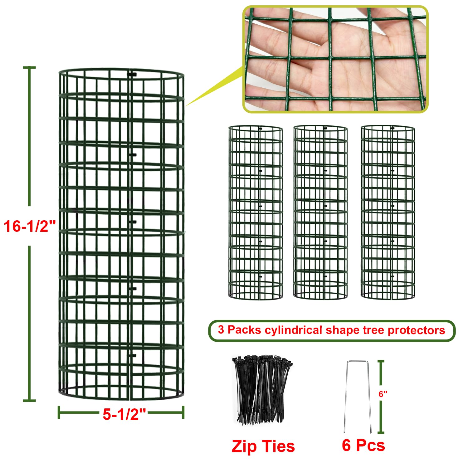 HOLANHING zip ties and stakes simplify quick tree guard installation