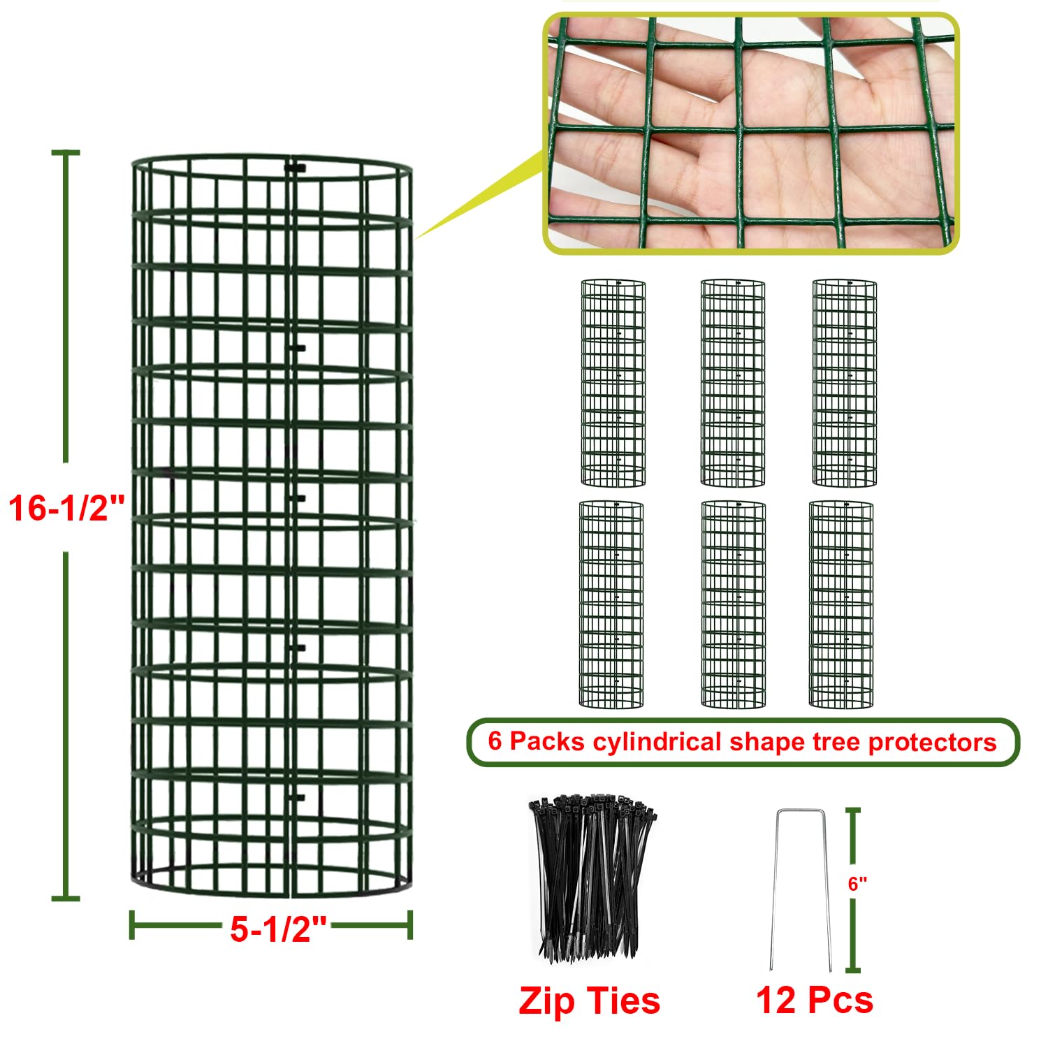 ZIP ties and stakes included for quick, secure installation.