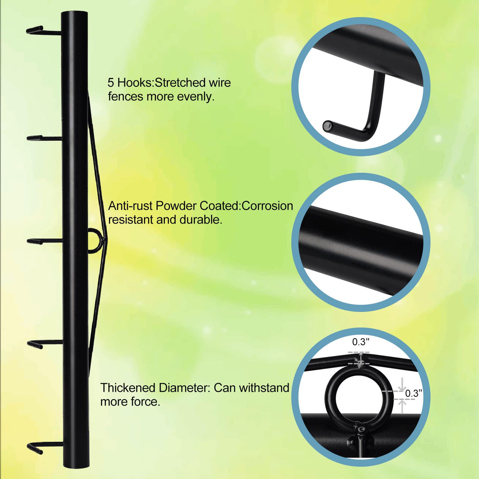 HoLarXuQ galvanized steel fence stretcher resists rust in outdoor use.