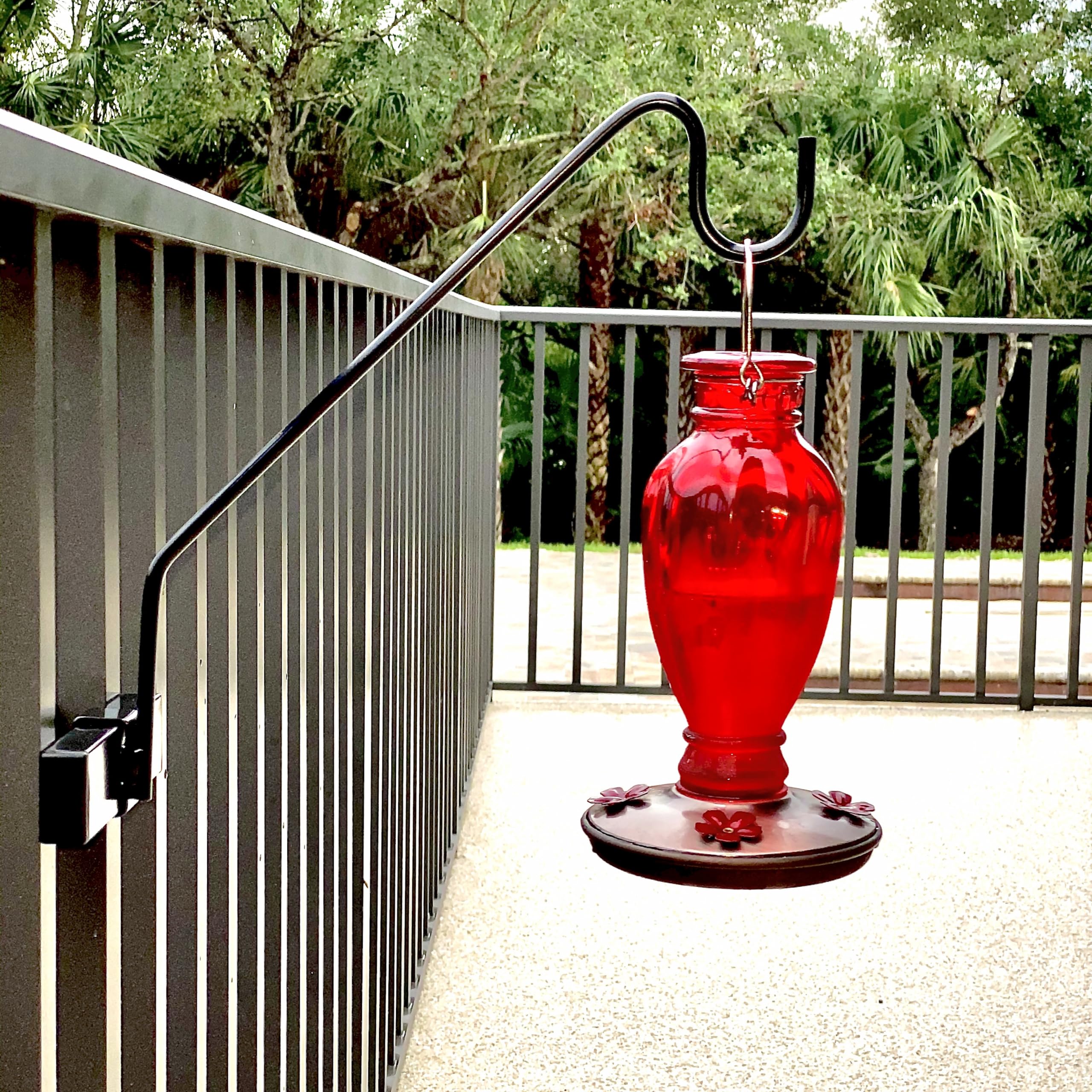 Hold It Mate hummingbird feeder stand hook for outdoor viewing