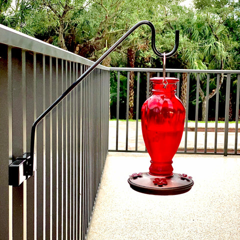 Hold It Mate hummingbird feeder stand hook for outdoor viewing