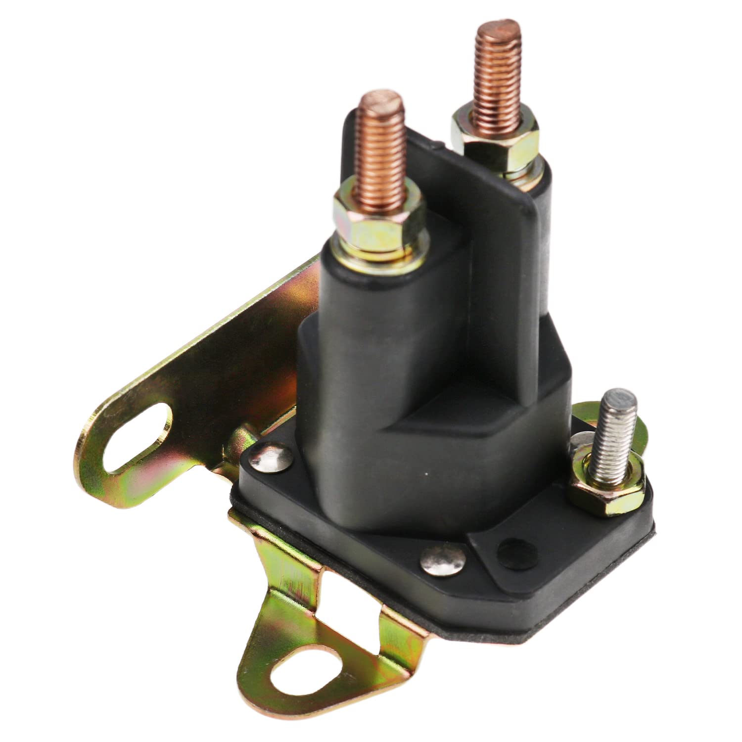 Holdia universal starter solenoid relay top view, compact 3-pole design.