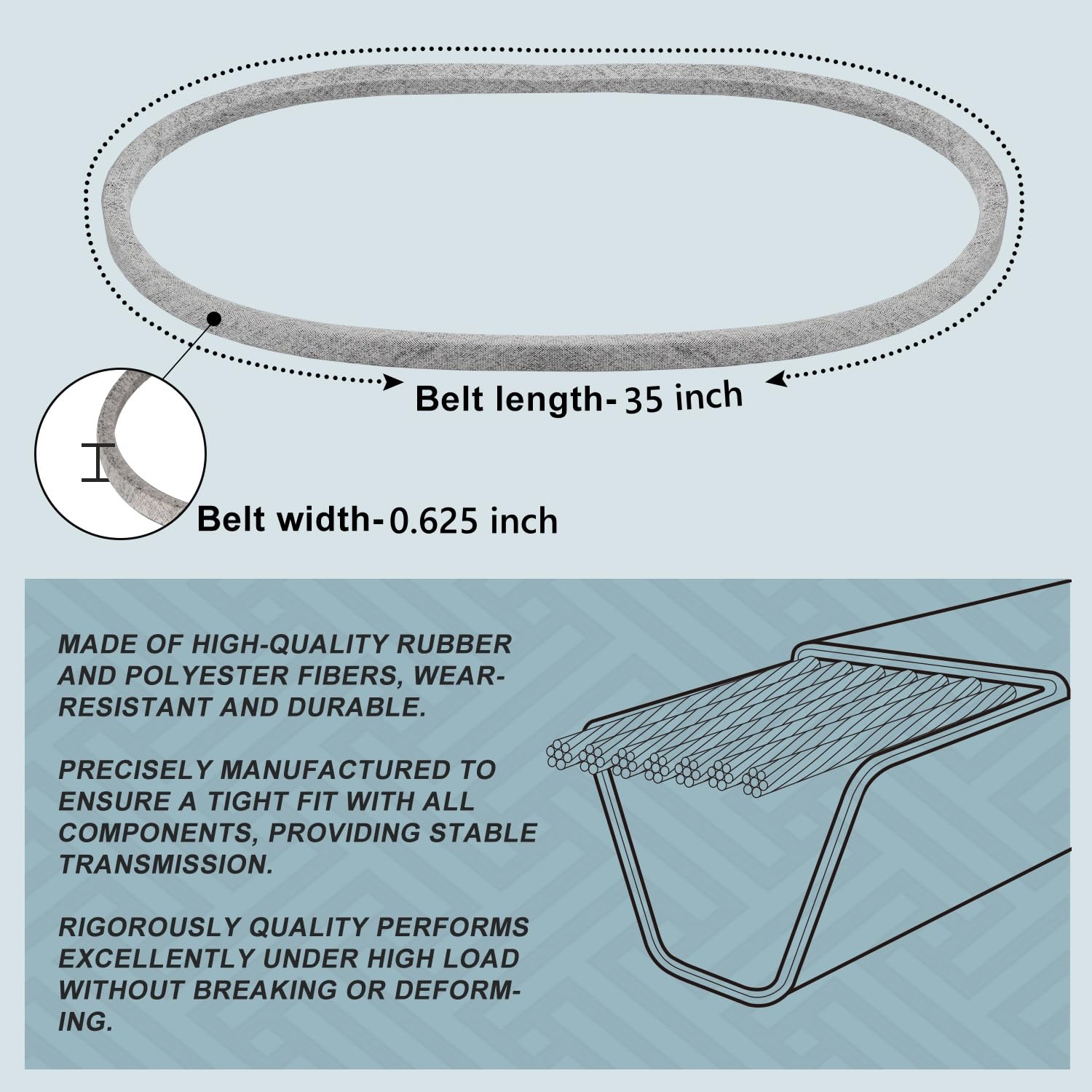 Holdly drive belt compatible with MTD and Cub Cadet for easy DIY replacement.