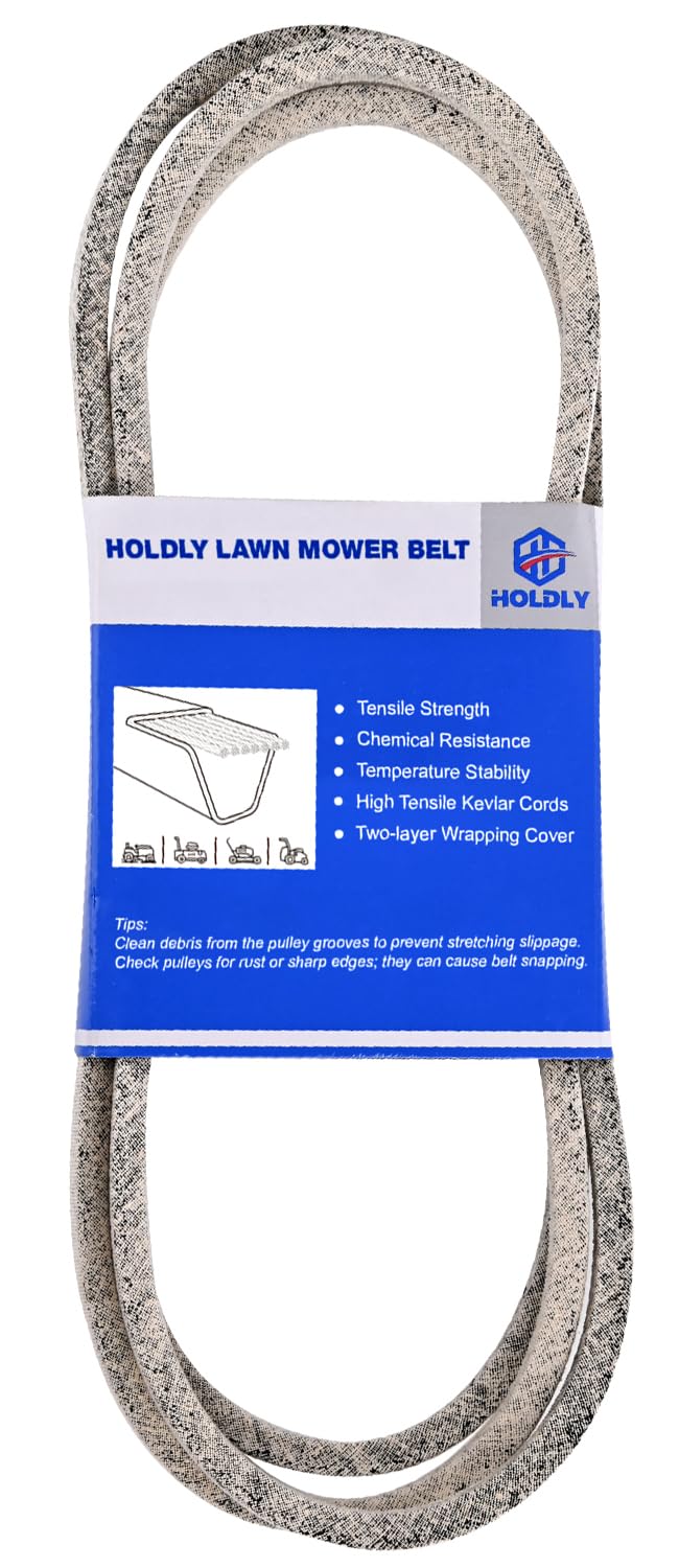 Holdly Kevlar mower drive belt in action, 35in length for durable power transfer.