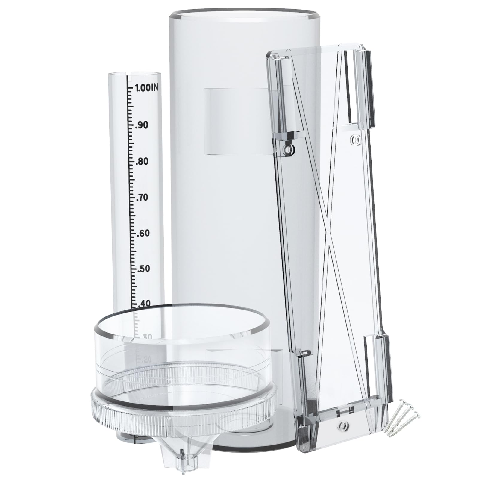 Holdly Precise Rain Gauge front view with mounting bracket for easy outdoor use.