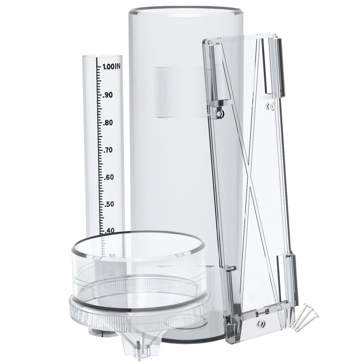 Holdly Precise Rain Gauge front view with mounting bracket for easy outdoor use.