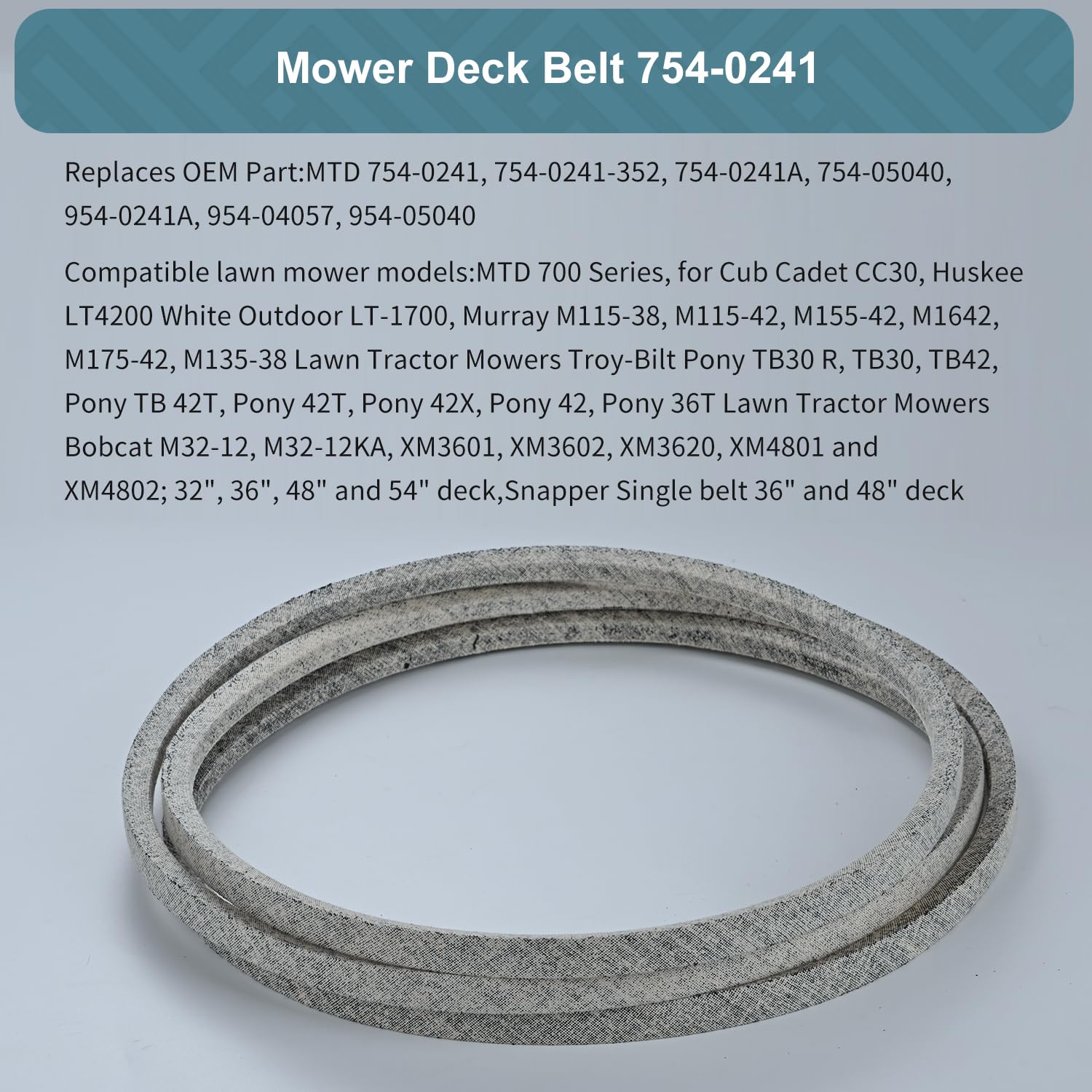Holdly upper drive belt designed for Pony series for smooth mowing sessions.