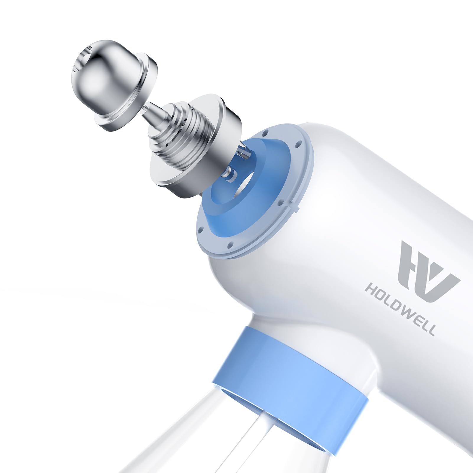 HoldWELL fogger blue light nano spray guides targeted cleaning on surfaces.