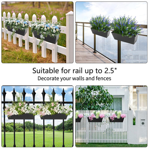 Holensun black railing planter pack3 offers versatile outdoor greenery