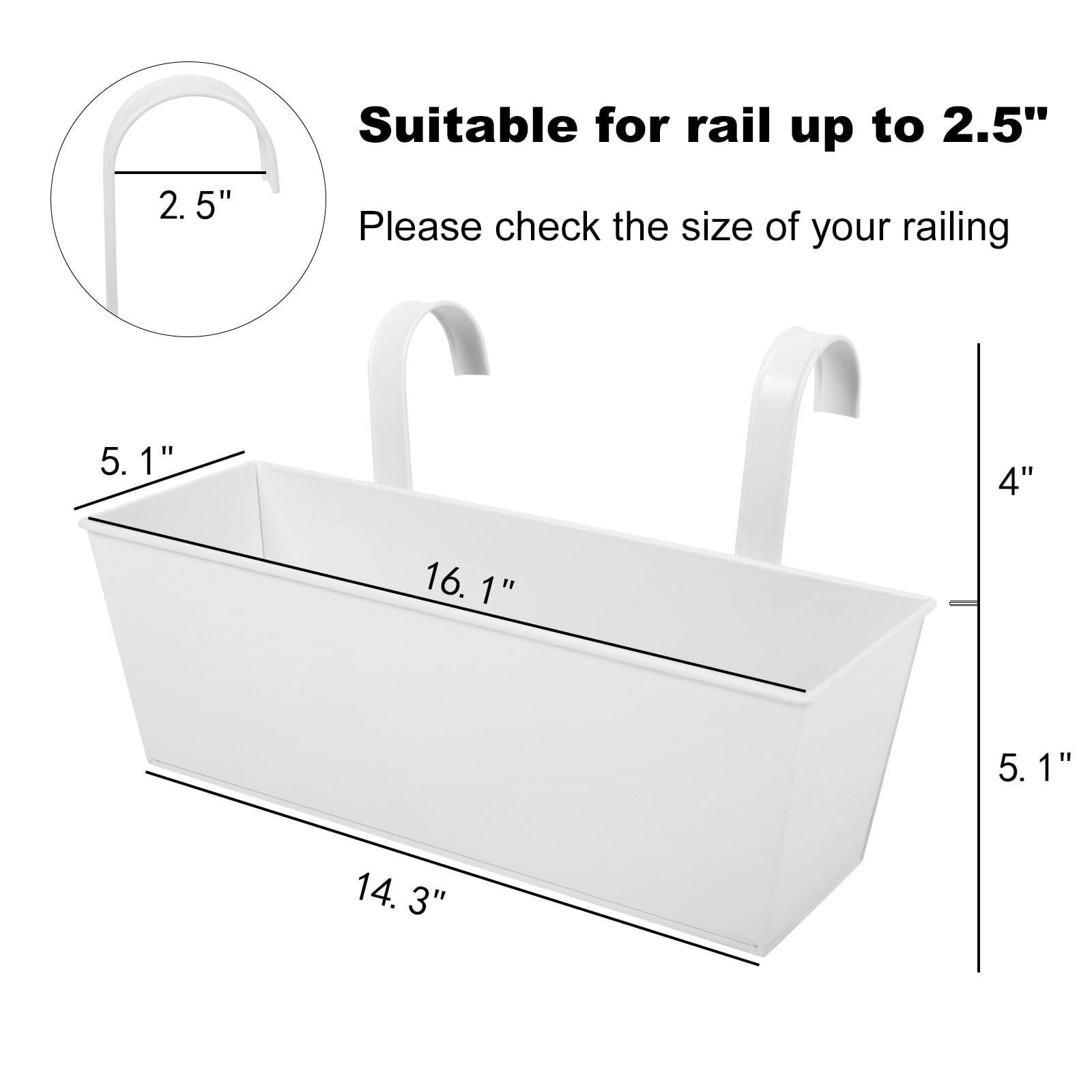 Holensun deck over railing planter boxes provide space-saving storage and quick access.