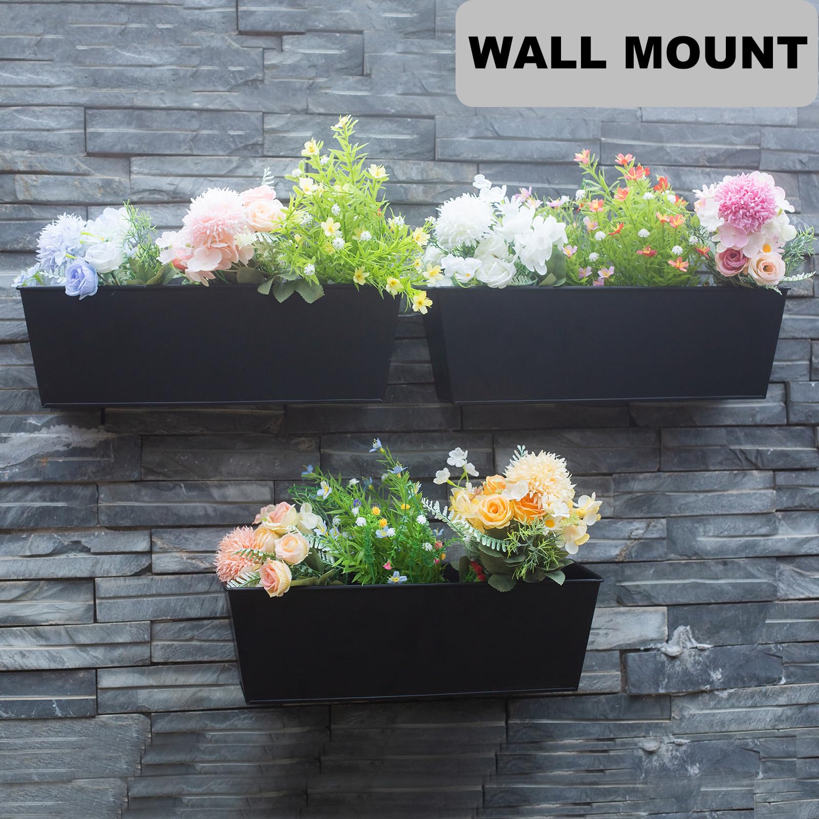 Holensun outdoor metal fence pots with hooks for easy setup.