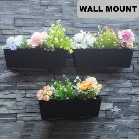 Holensun outdoor metal fence pots with hooks for easy setup.
