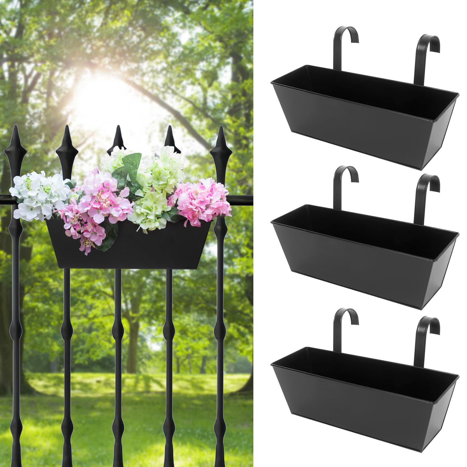Holensun railing planter 16in on a balcony for compact herbs and flowers