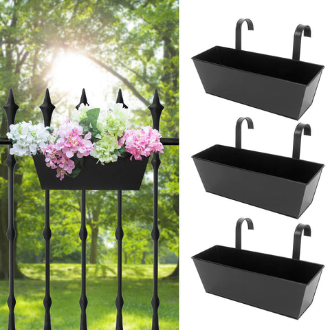 Holensun railing planter 16in on a balcony for compact herbs and flowers