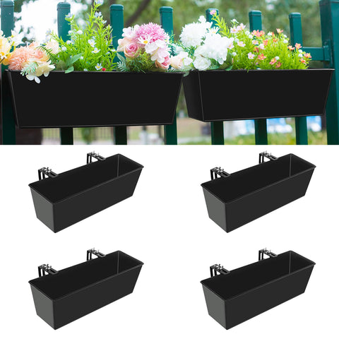 Holensun railing planter 4-pack rectangular boxes ideal for balcony garden layouts