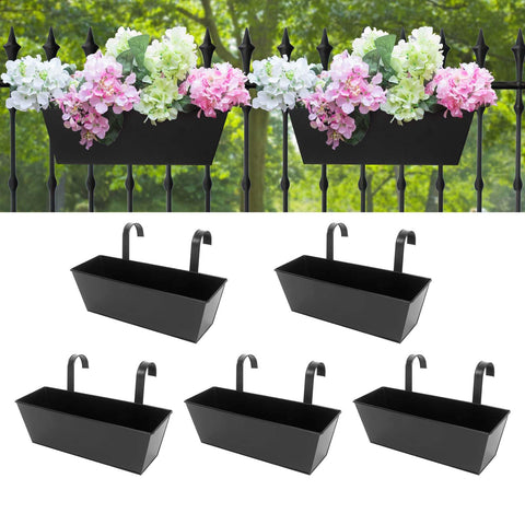 Holensun railing planters on balcony, space-saving outdoor greenery.