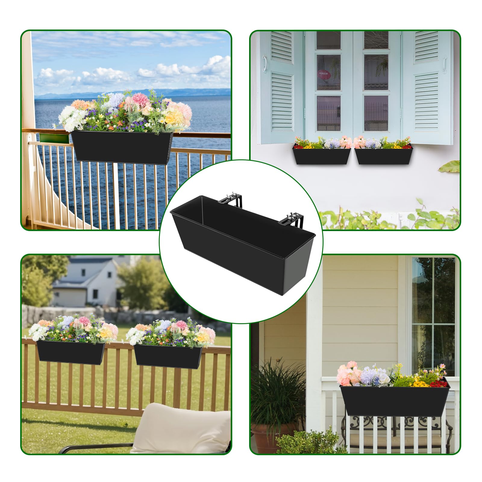Holensun railings-compatible planter fits 2 to 5 inch widths securely