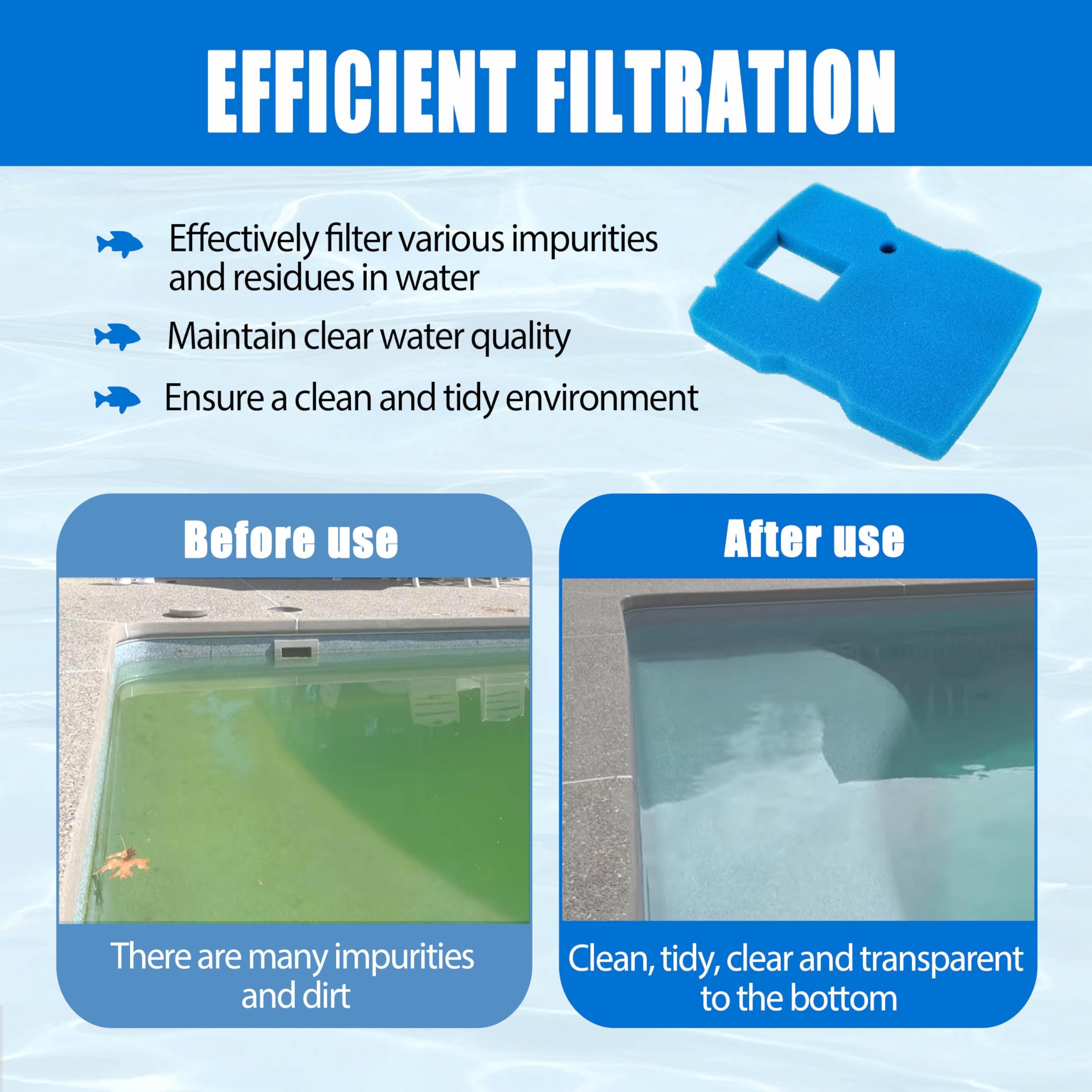 HOLEPU pond-pump-filter-sponge traps debris for easier maintenance