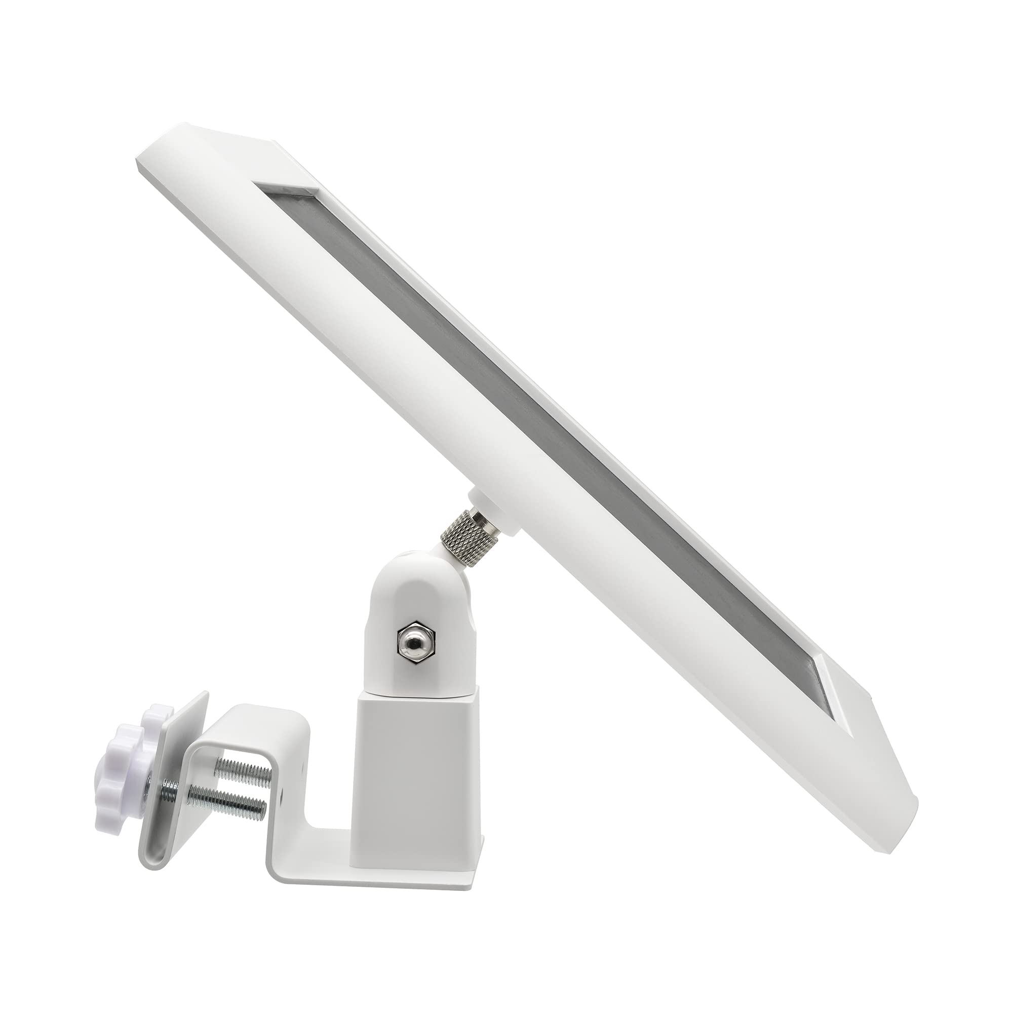 Holicfun gutter-mount with 360-degree swivel optimizes sun exposure.
