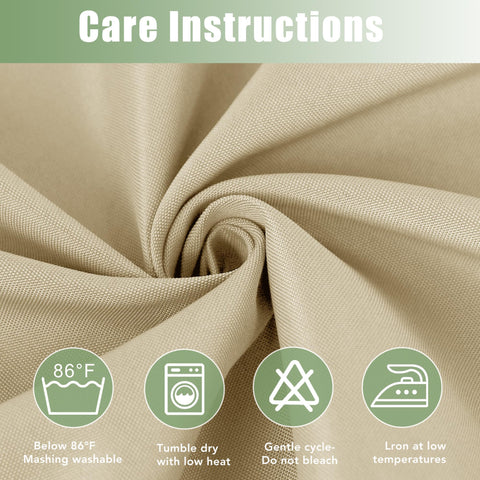 HolidayIdeas cream outdoor curtains machine washable for simple maintenance after gatherings.