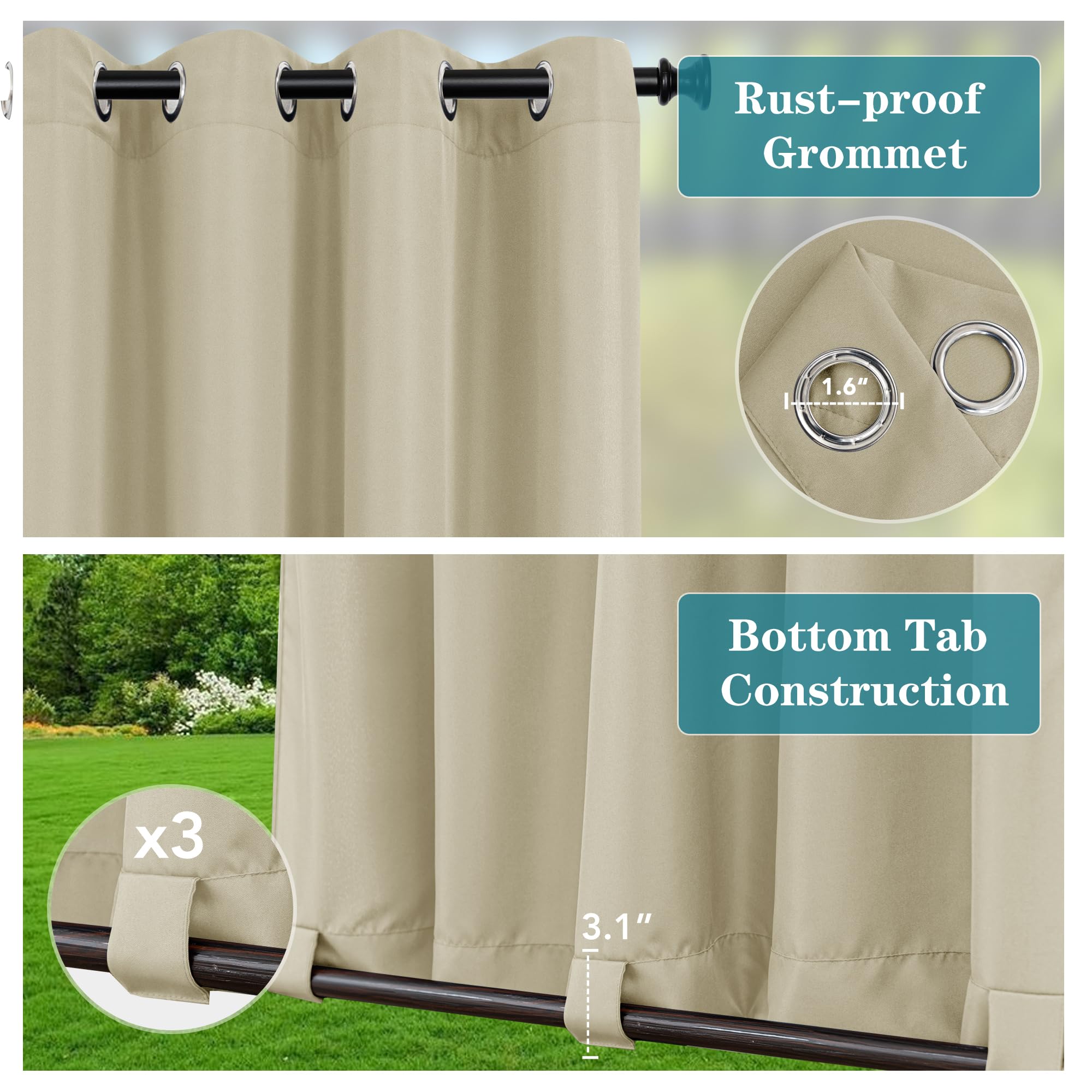 HolidayIdeas cream windproof design withstands breezes while adding patio style