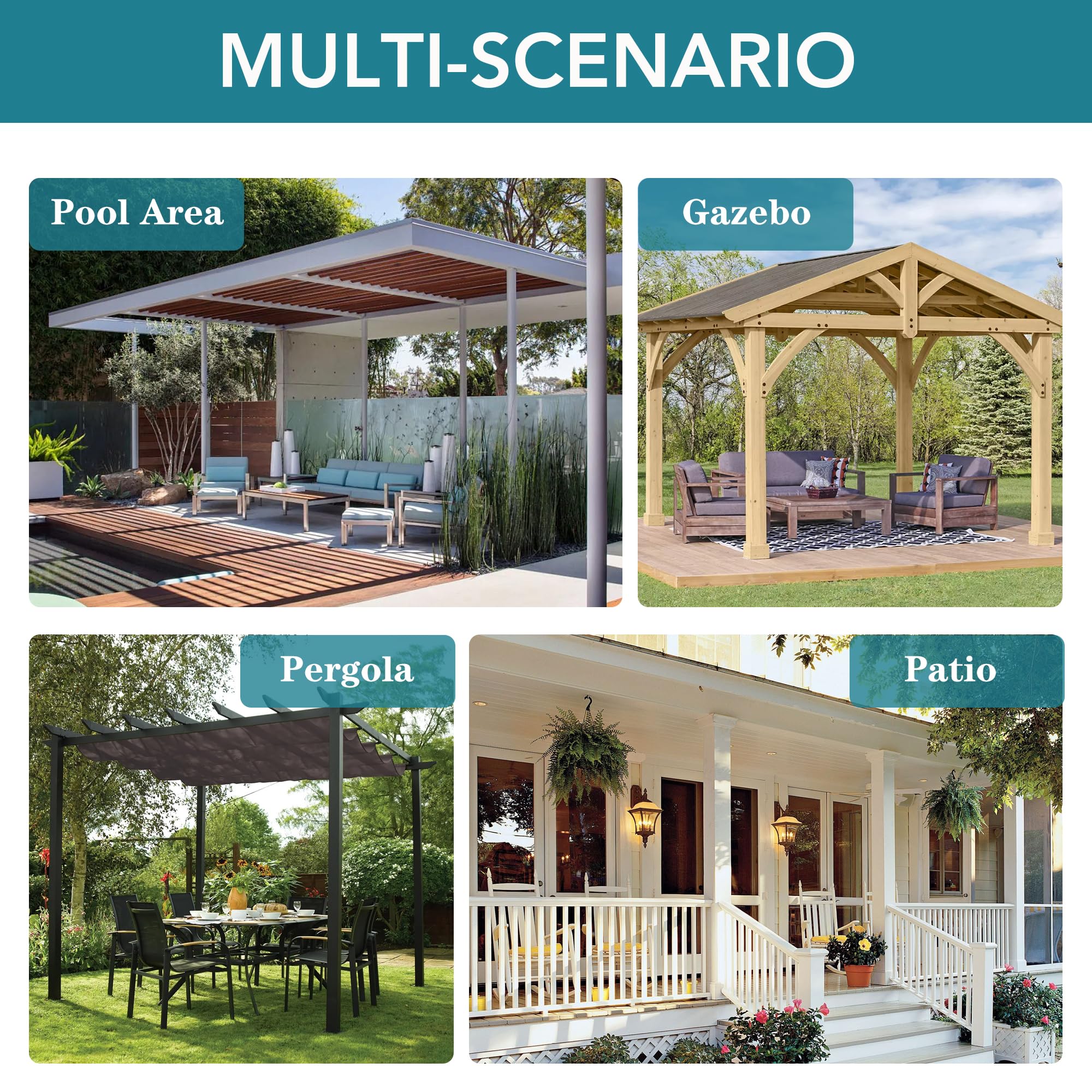 HolidayIdeas four-panel set fits standard curtain rods for easy installation