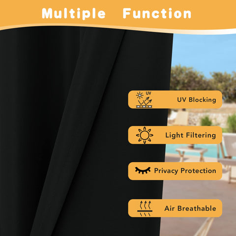 Four-panel set displayed on porch for full outdoor coverage.