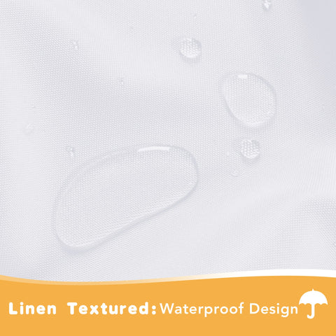 Waterproof polyester fabric and grommet hardware close-up.