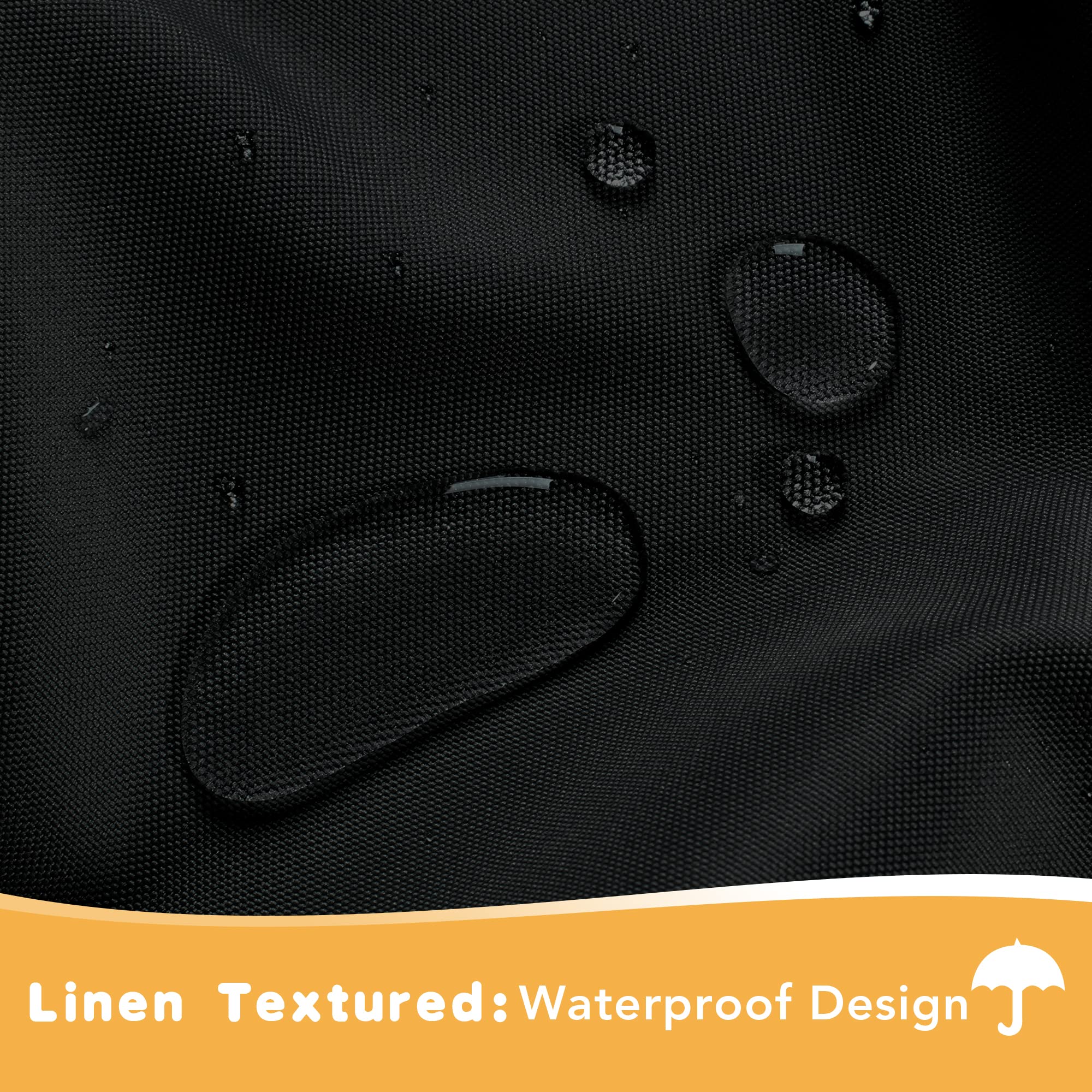 HolidayIdeas waterproof fabric close-up showing rain resistance.